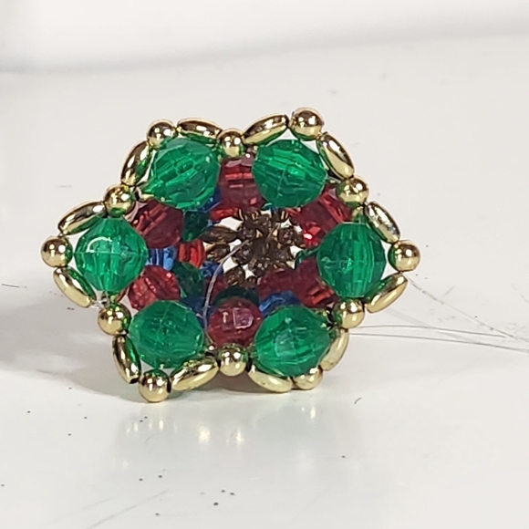 HAND NADE BEADED CHRISTMAS BELL ORNAMENT AND GLASS MOST LOVED MOM ORNAMENT - Picture 4 of 7